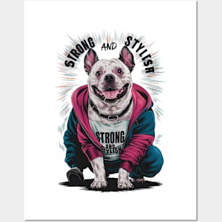 Strong and stylish bullterrier Posters and Art